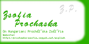 zsofia prochaska business card